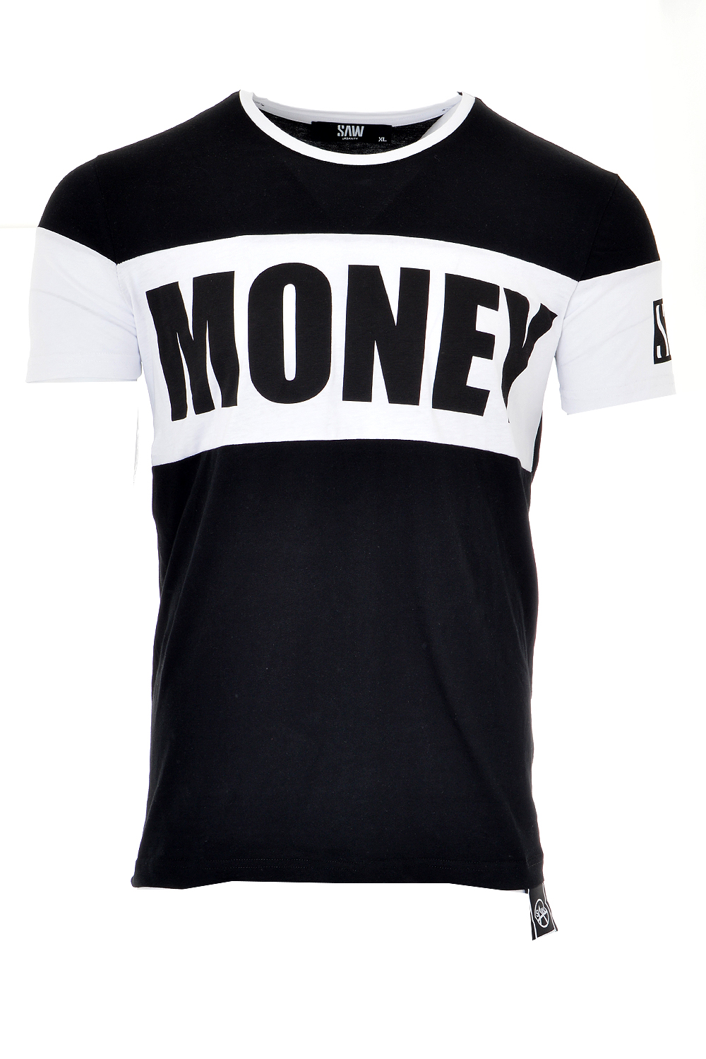 Черна тениска с напис "Money"